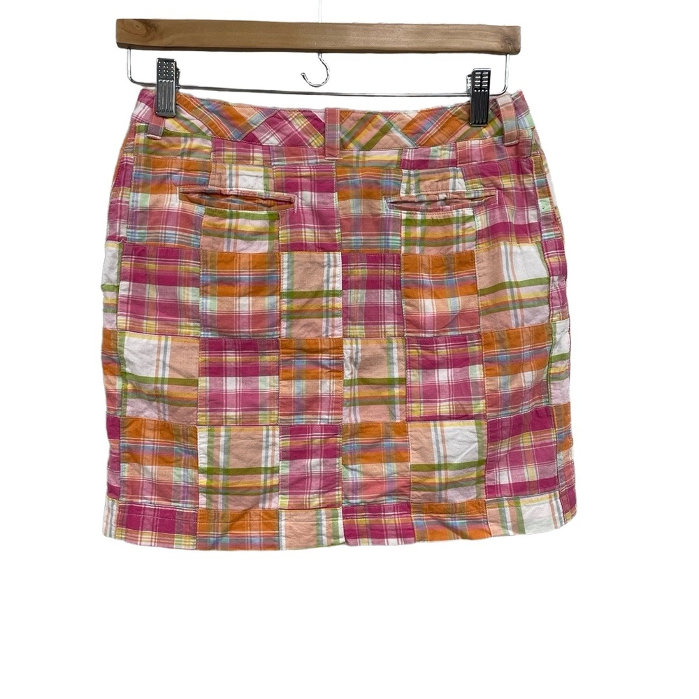 Cape Madras Multi Color Plaid Pink Print‎ Button Closure Preppy Skirt Size 2 XS - Picture 4 of 8